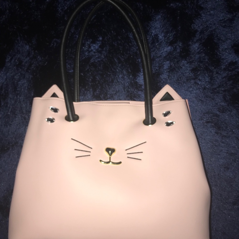 Cat Face Betsey Johnson Purse NWT Pink & Black